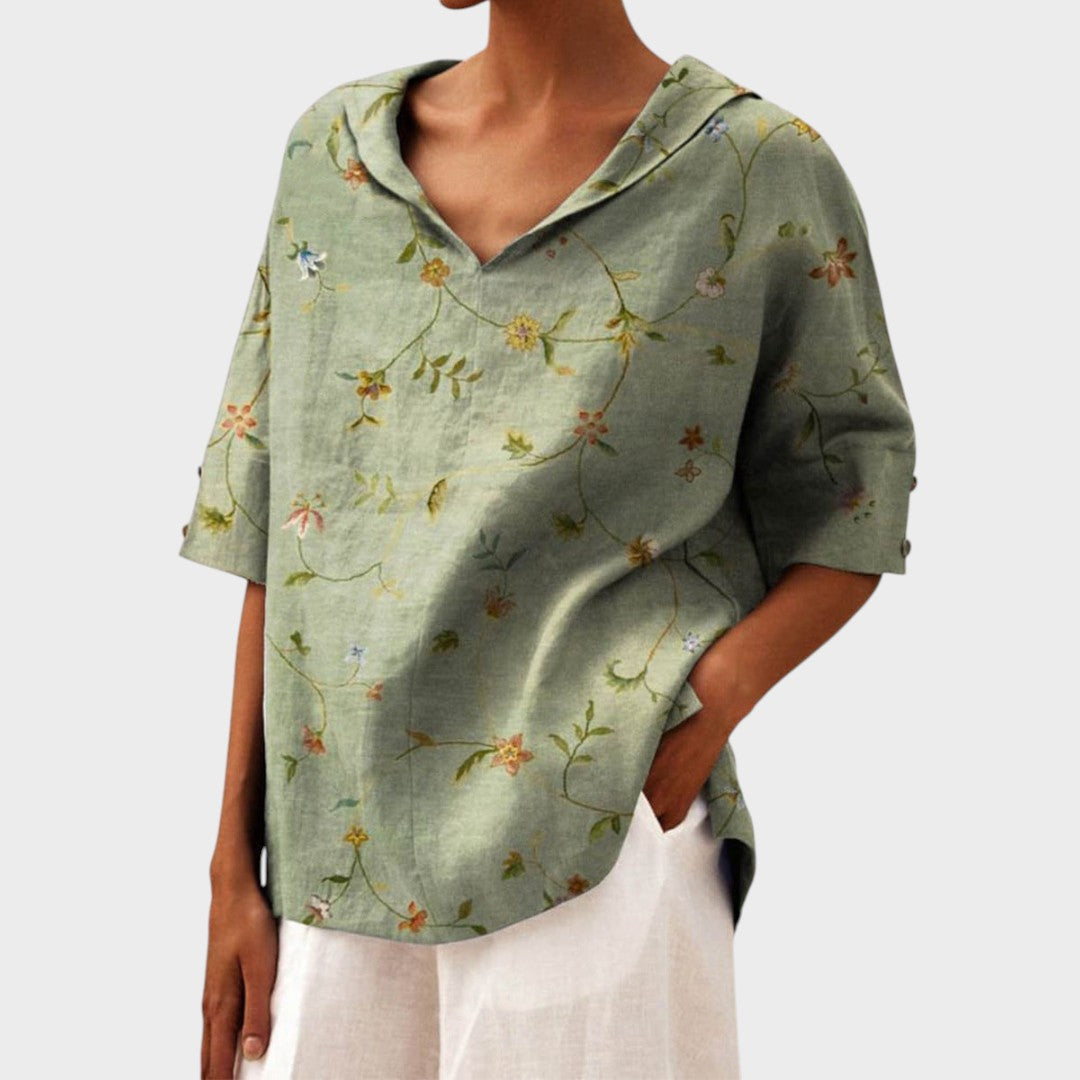 Flávia - Top Elegante em Linho